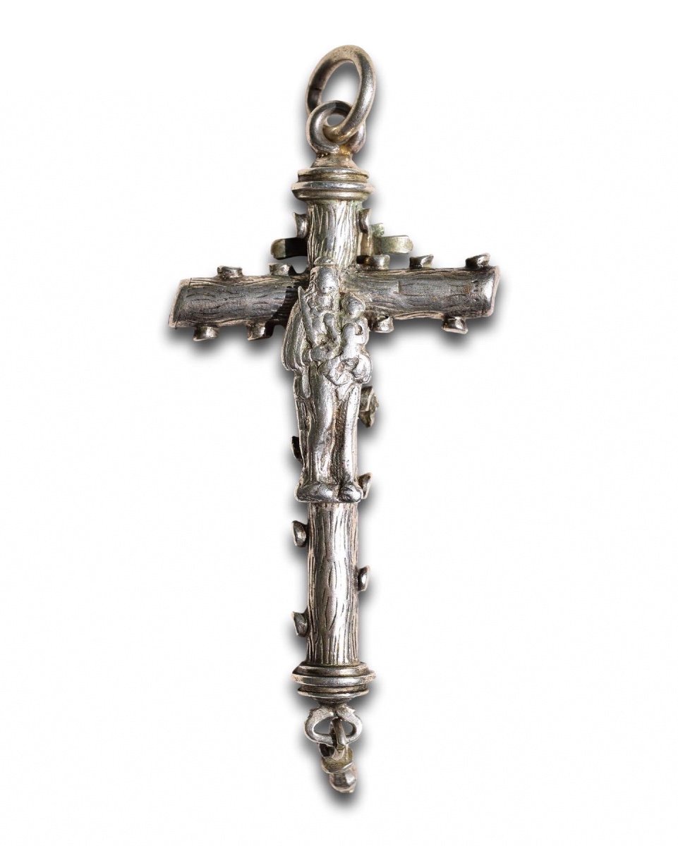 Pendentif Crucifix En Argent De La Fin De La Renaissance. Allemand, Vers 1600. -photo-2