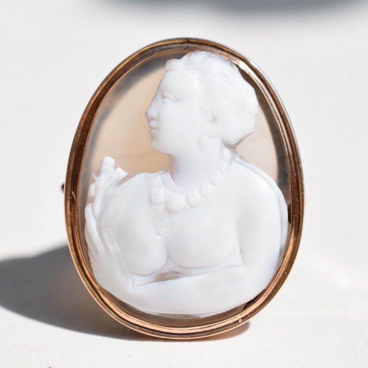 Gold Ring With An Agate Cameo Of Abundance Or Ceres. Italian, 16th Century.-photo-6