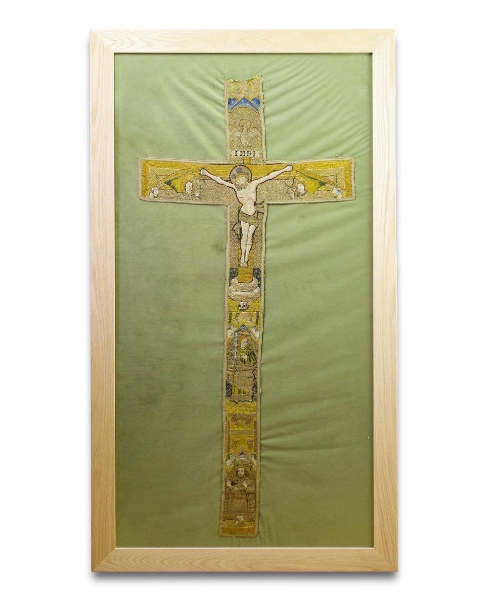 Opus Anglicanum; Panneau d'Orphrey Représentant La Crucifixion. Anglais, XVe Siècle.-photo-6
