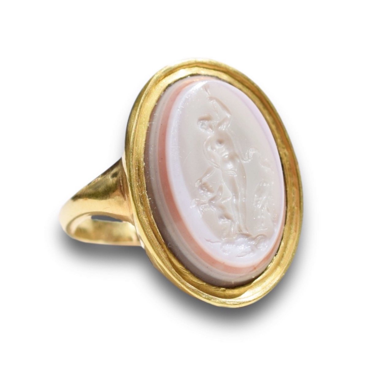 Intaille En Agate Avec Vénus Et Cupidon. Italien, XVIIe Siècle.  -photo-2