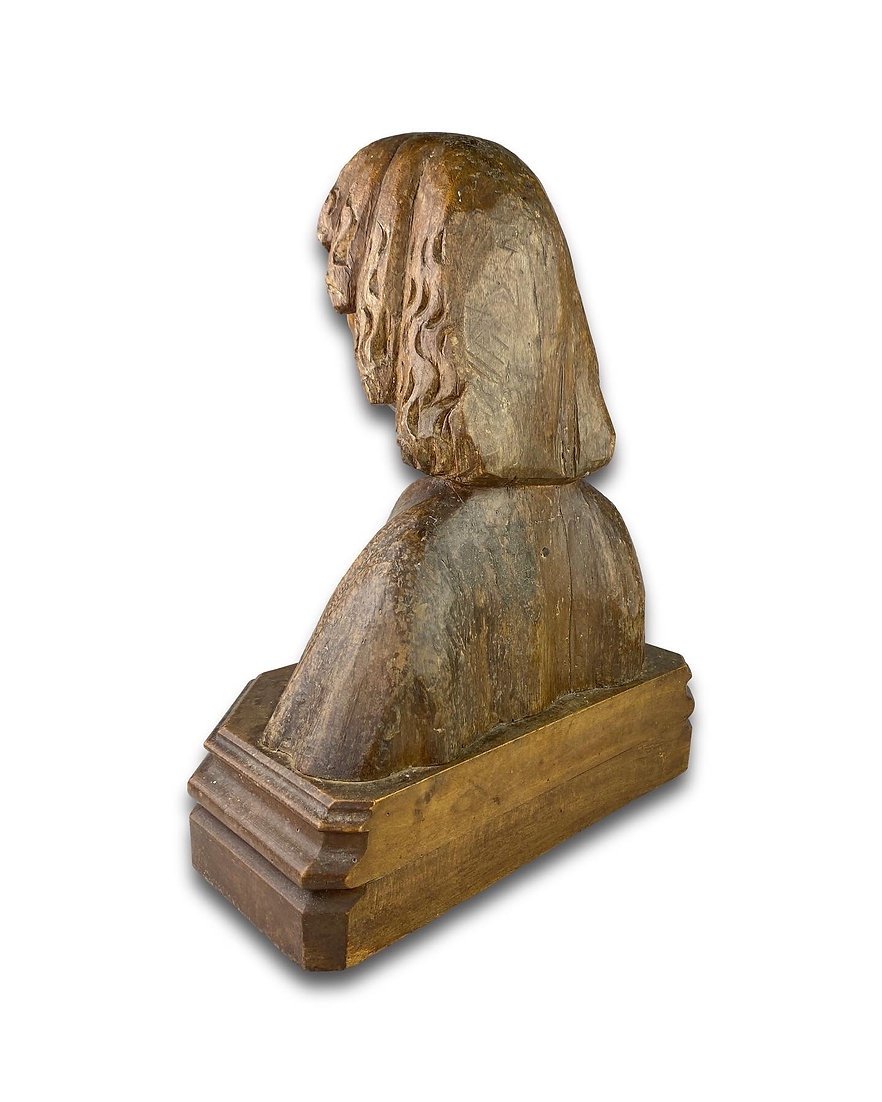 Bust In Oak Of Saint John The Evangelist. French, XVth Century.-photo-6