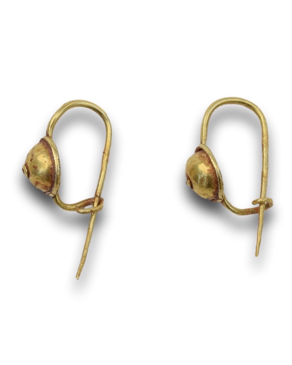 Paire De Boucles d'Oreilles En Or De La Rome Antique. Circa 1er - 3ème Siècle Après Jc.-photo-4