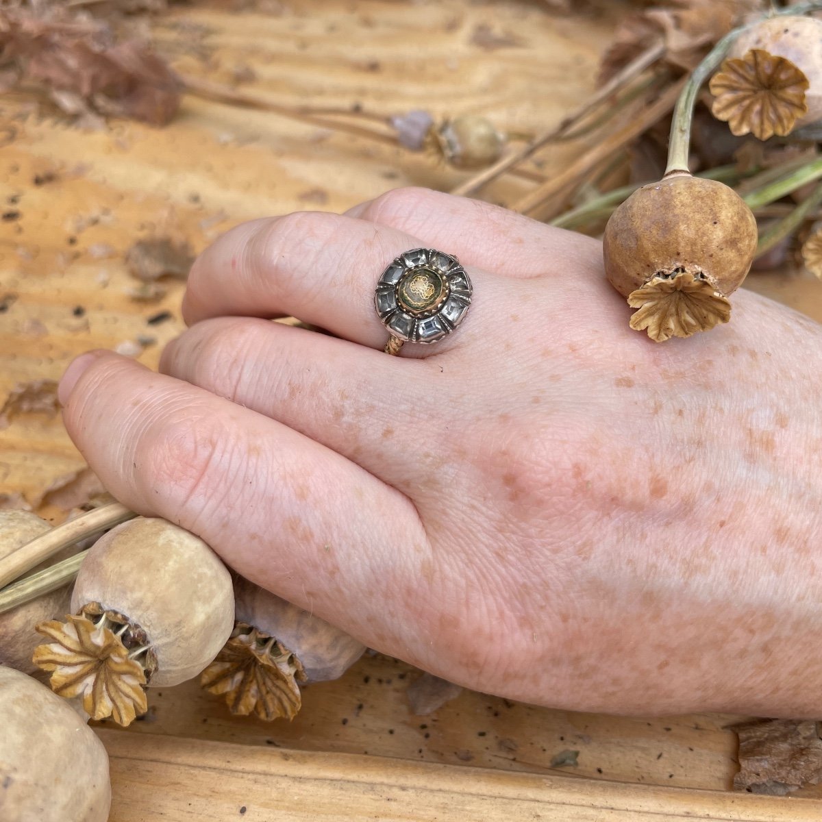 Une Bague En Grappe De Cristal Stuart. Anglais, Vers 1700.  -photo-4