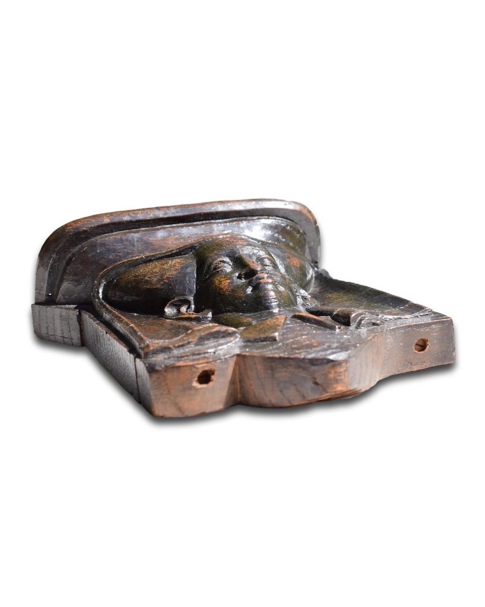Misericord Of A Girl. Netherlandish, Circle Of Claes De Bruyn, 15th Century.-photo-1
