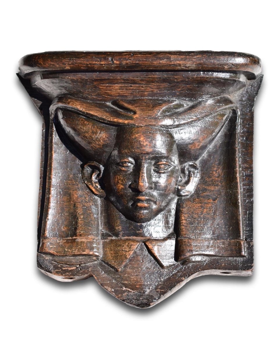 Misericord Of A Girl. Netherlandish, Circle Of Claes De Bruyn, 15th Century.-photo-5