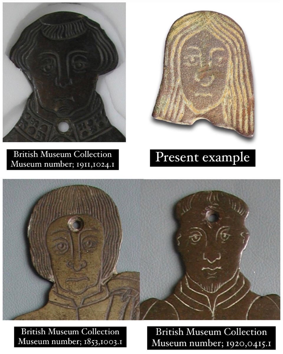 Deux Pièces Fragmentaires De Cuivres Monumentaux. Anglais, XVe Siècle.-photo-1