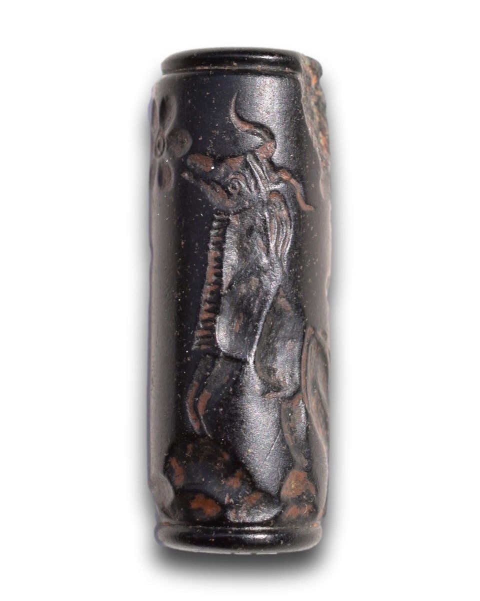 Mudstone Cylinder Seal. Late Uruk - Early Akkadian Period, Circa 3000 - 2300 Bc.-photo-4