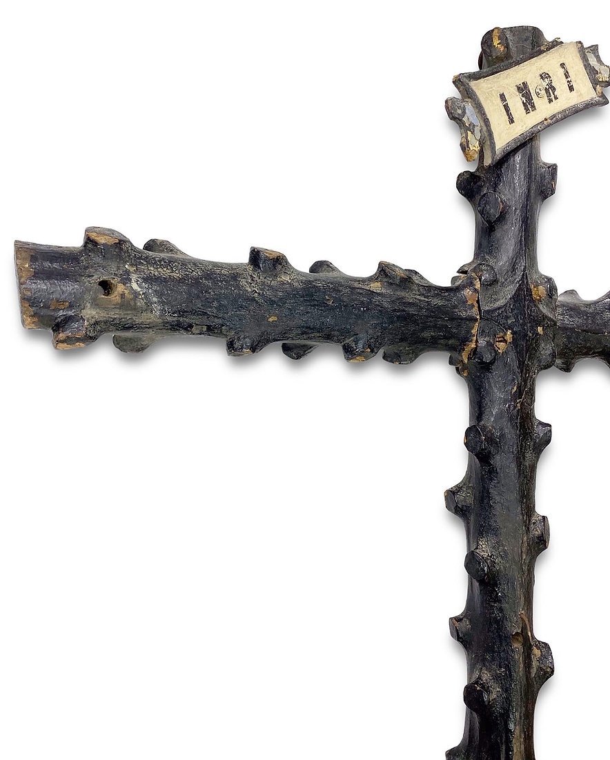 Grand Crucifix En If. Français, XVIe Siècle.-photo-2