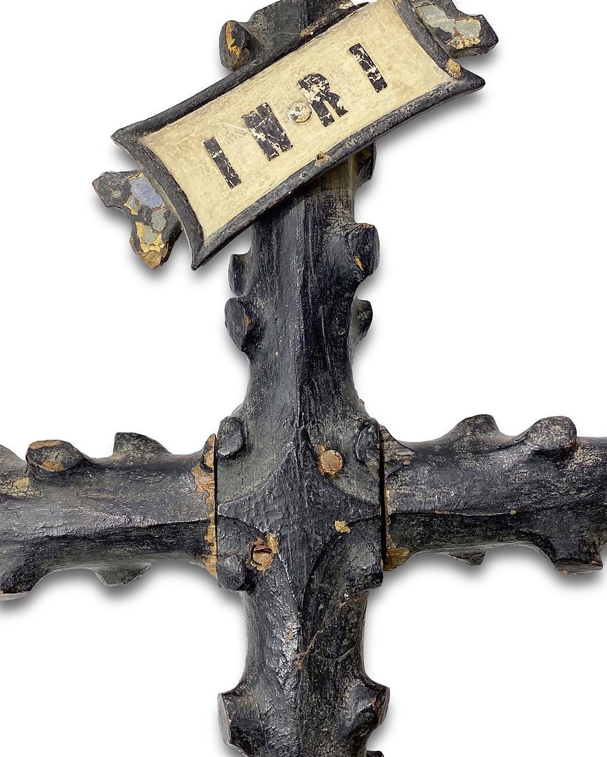 Grand Crucifix En If. Français, XVIe Siècle.-photo-3