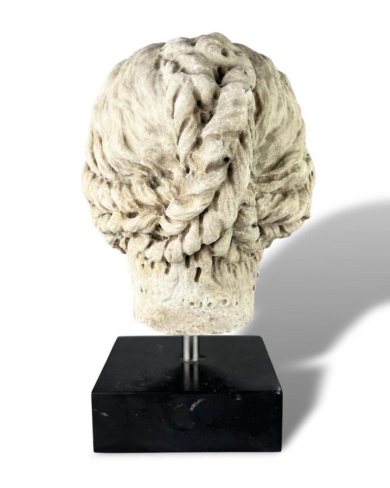 Renaissance Marble Head Of A Noble Lady. School Of Fontainebleau, 16th Century-photo-2