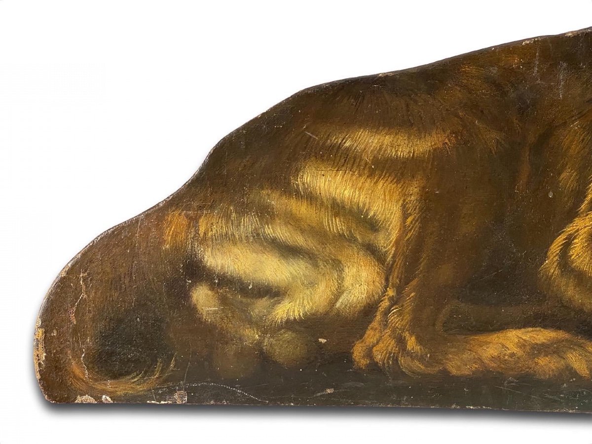 Dummy Board In The Form Of A Recumbent Dog. Italian, Late 17th Century.-photo-4