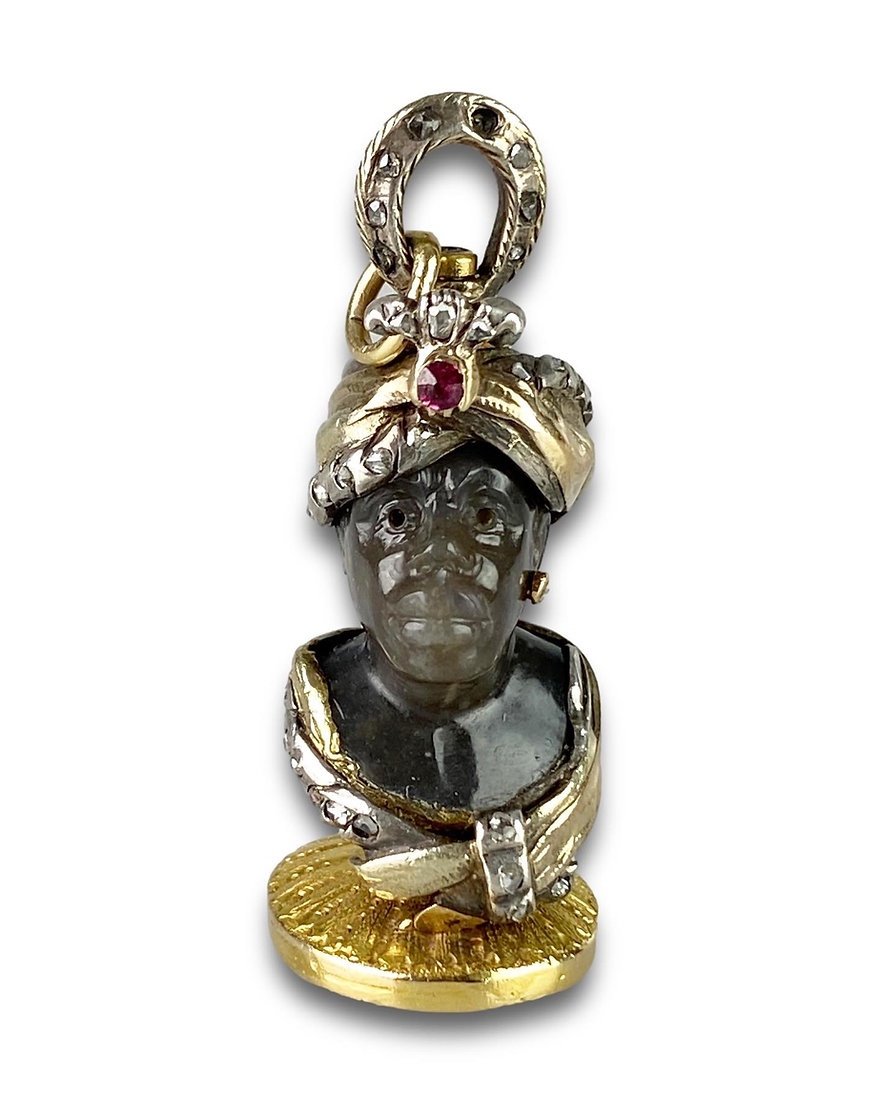Agate And Gold Seal Set With A Moorish Prince. French, Late 17th And 18th Centuries.-photo-4