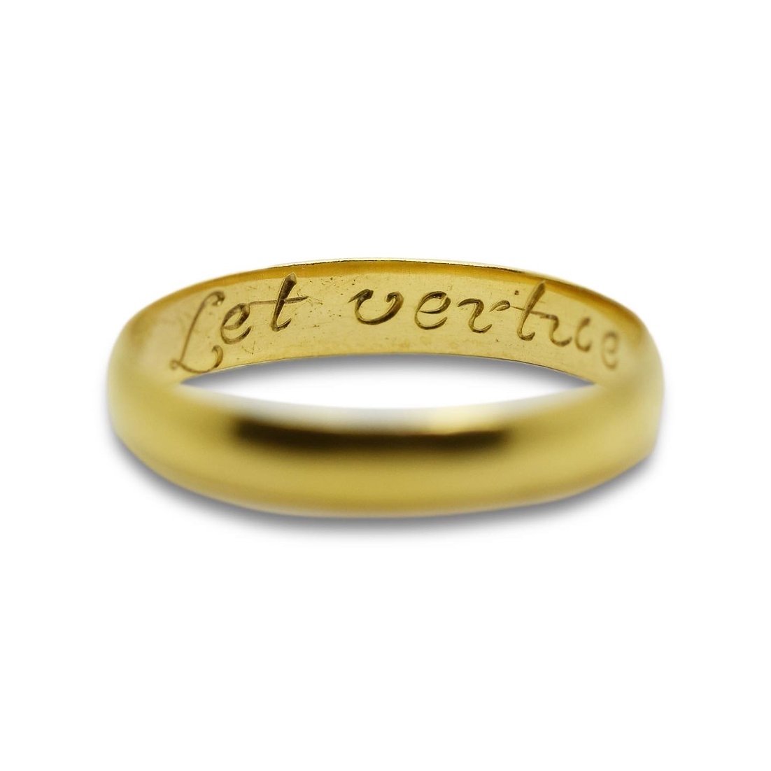 Gold Ring "let Virtue Be Your Guide". English, Mid 18th Century.-photo-6