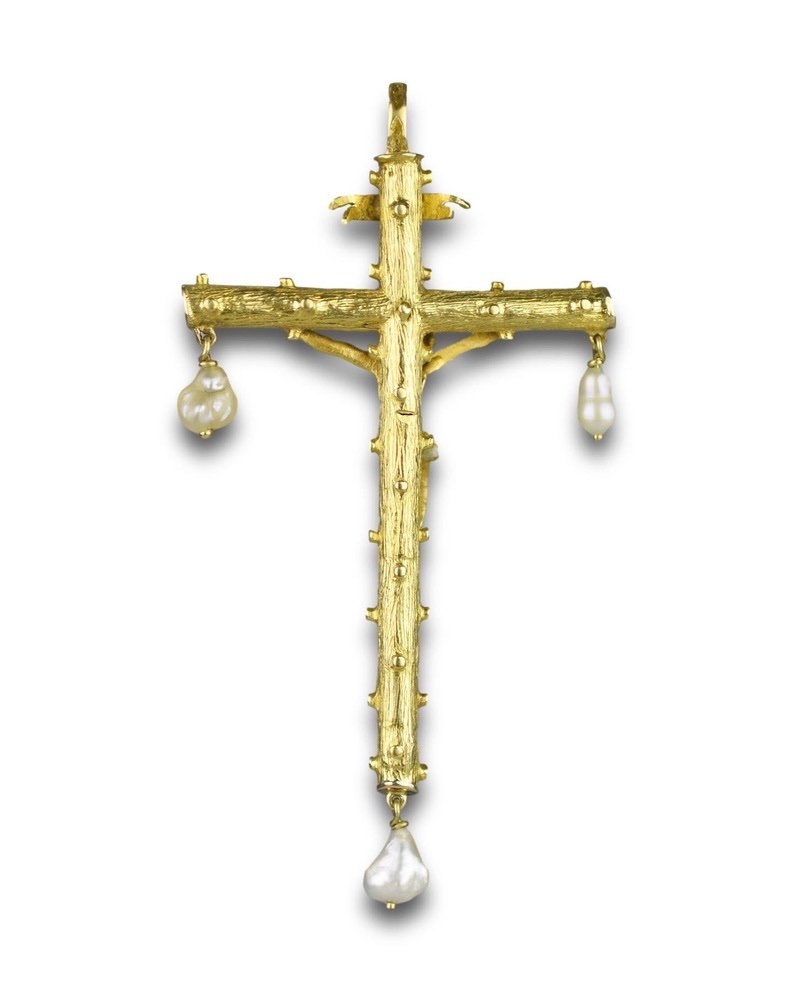 Renaissance Gold & Enamel Crucifix Pendant. Spanish, Late 16th Century.-photo-2