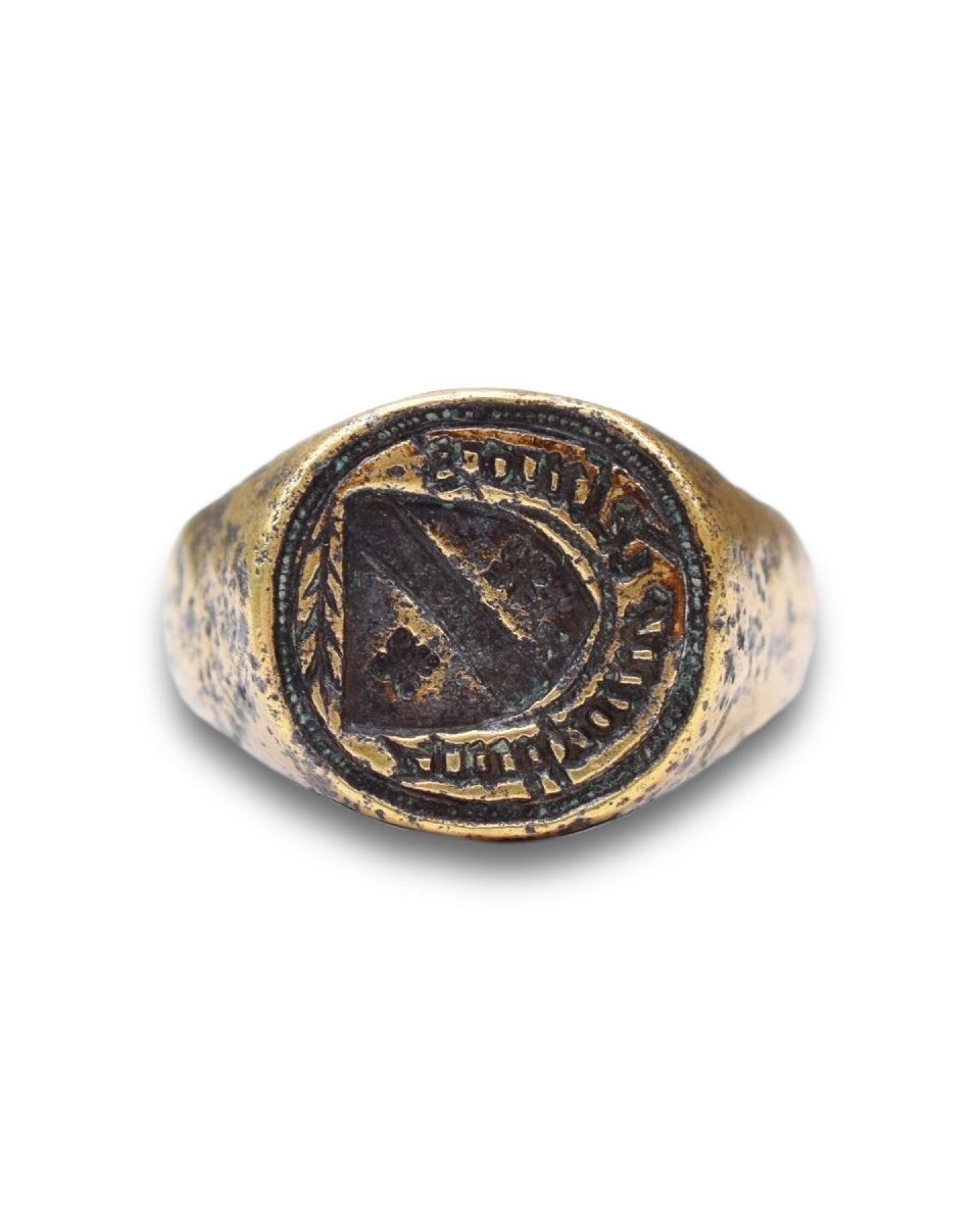 Large Bronze Merchants Ring. French, 16th Century.-photo-2