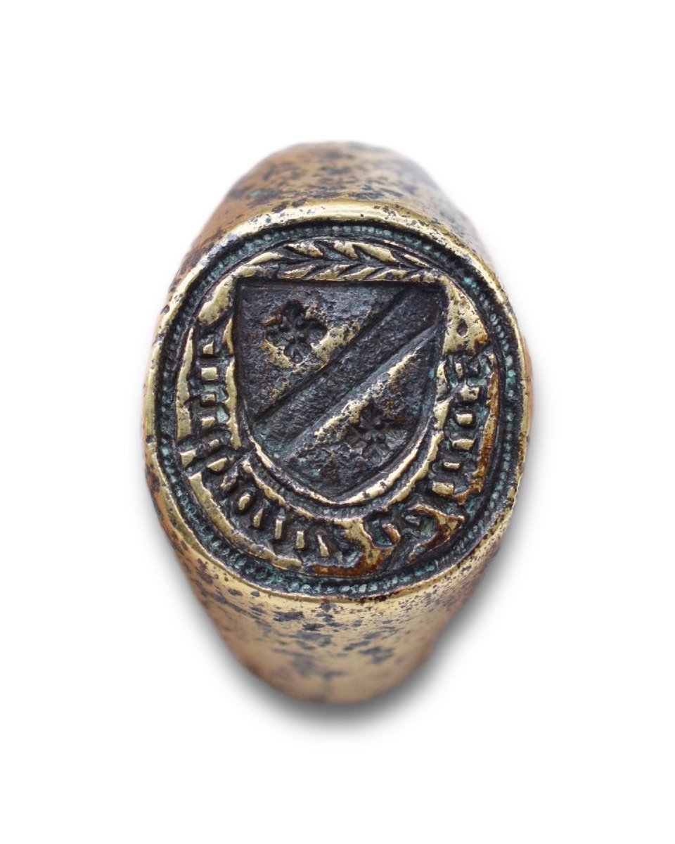 Large Bronze Merchants Ring. French, 16th Century.-photo-2