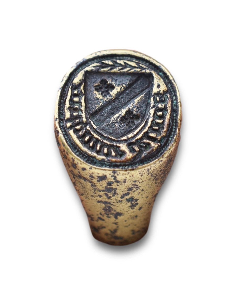 Large Bronze Merchants Ring. French, 16th Century.-photo-6