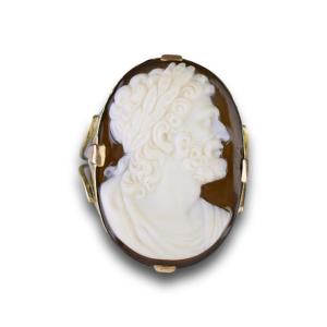 Large Sardonyx Cameo Of Zeus. Italian, First Half Of The 19th Century.