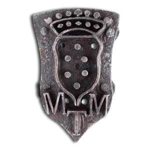 Rare Marque De Bovin En Fer Aux Armes Des Médicis. Italien, XVIIe Siècle.
