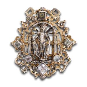 Pendentif En Vermeil Et Pâte d'Argent Avec Une Figure d'Apollon. Allemand, XVIe Siècle. 