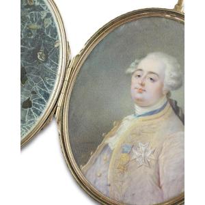 Miniature En écaille Et Nacre Du Roi Louis XVI. Français, XVIIIe Siècle 