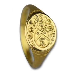 High Carat Gold Armorial Signet Ring. Continental, Circa 1700.