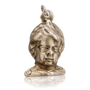 Silver Gilt Pomander In The Form Of A Putto’s Head. German, Early 17th Century.