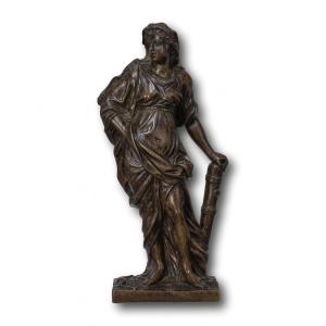 Figure En Bronze d'Omphale. Français, Fin XVIIe - Début XVIIIe Siècle. 