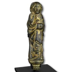 Figure En Bronze De Saint Jean l'évangéliste. Anglais, XVe Siècle. 