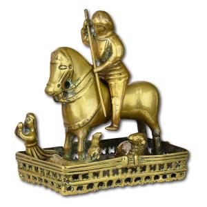 Bronze Group Of Saint George On Horseback. North European, Mid 15th Century.