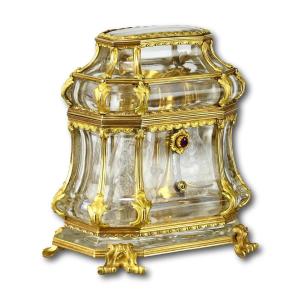 Exceptional Gold Mounted Rock Crystal Nécessaire. French Or German, 18th Century