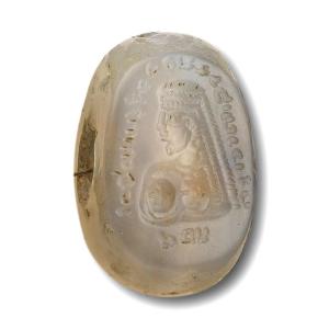 Sassanian Chalcedony Seal Of A Noblewoman. Iran, 4th-6th Century Ad.