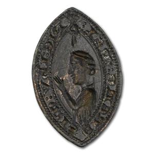 Sceau Médiéval En Bronze - Pitié Pour Moi. Anglais, 14e Siècle. 