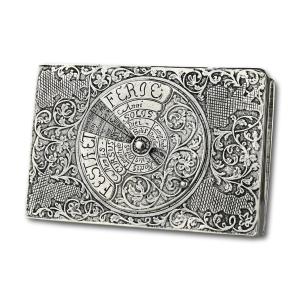 Tabatière à Quantième Perpétuel En Argent. Allemand, Première Moitié Du XVIIIe Siècle. 