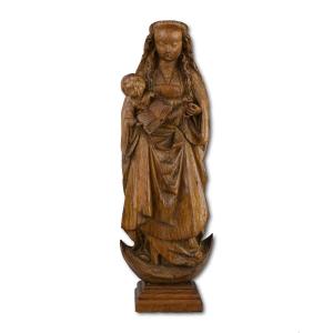 Oak Poupée De Malines Sculpture. Mechelen, Early 16th Century.