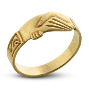 Bague Fede en or de haut carat. Angleterre ou Europe occidentale, XVIIe-XVIIIe siècle.