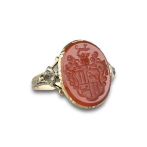 Signet Ring In Gold And Carnelian. German, Eighteenth Century.