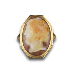 Sardonyx Cameo With A Profile Of Hercules. Italian, Late 18th Century.