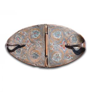Champleve Enamelled Copper Incense Boat. Limoges, France, Early 13th Century.