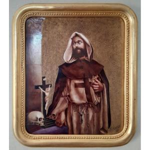 Monk In Prayer - Porcelain Painting