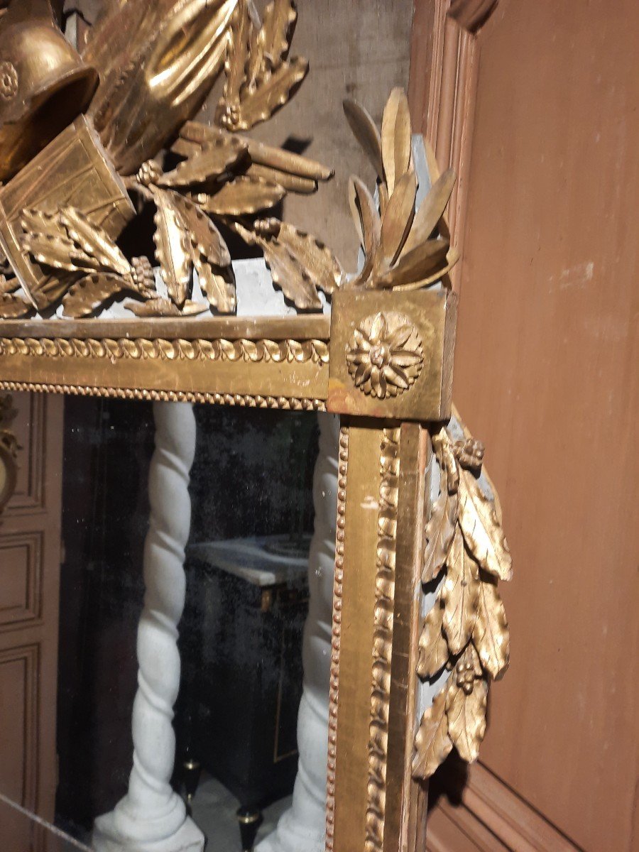 Grand Miroir à Fronton époque Louis XVI-photo-3
