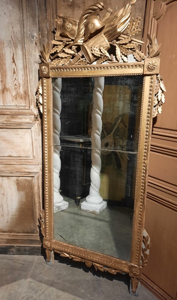 Grand Miroir à Fronton époque Louis XVI