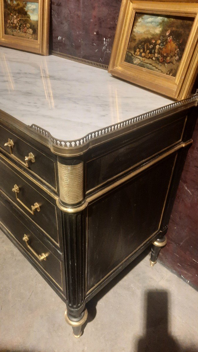Louis XVI Chest Of Drawers With Black Gallery-photo-2
