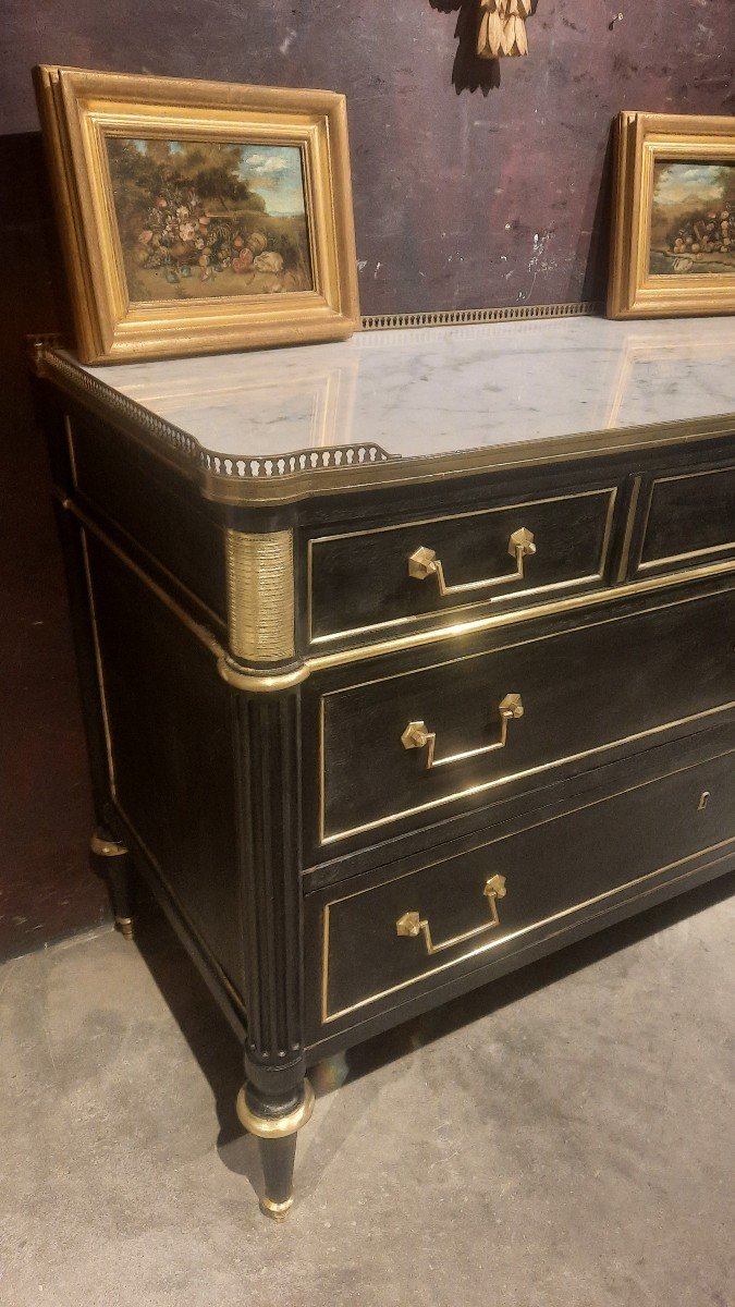 Louis XVI Chest Of Drawers With Black Gallery-photo-3