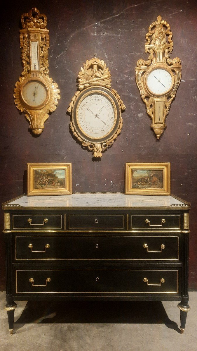 Louis XVI Chest Of Drawers With Black Gallery-photo-4