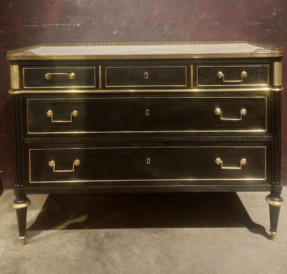 Louis XVI Chest Of Drawers With Black Gallery