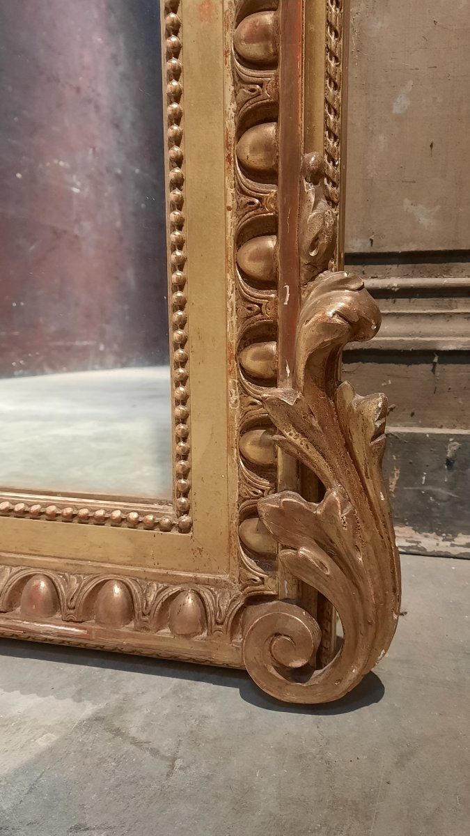 Louis XVI Style Wooden And Gilded Mirror -photo-4