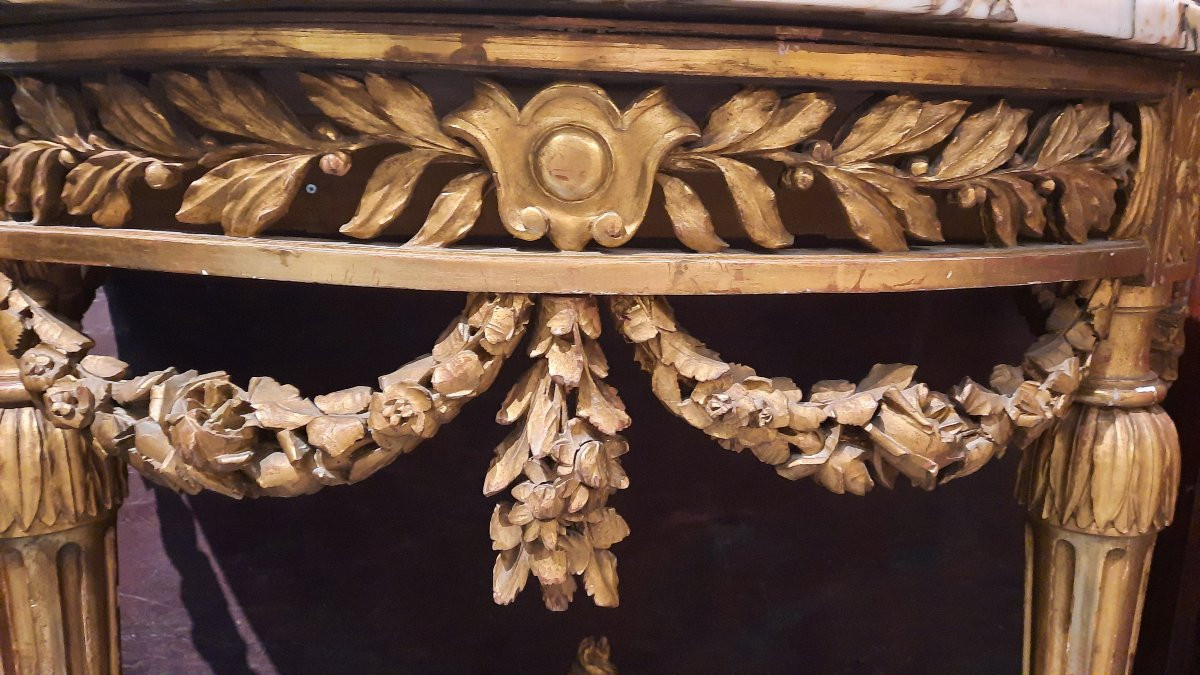 Louis XVI Gilded Carved Wood Console -photo-2