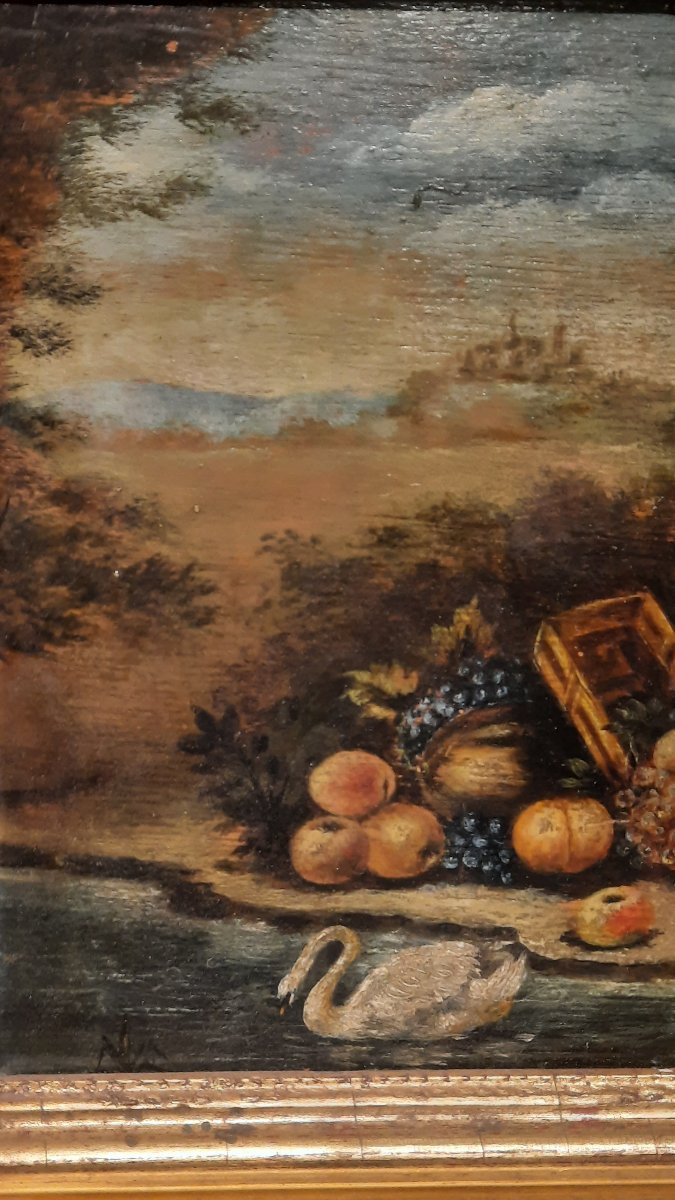 Pair Of Oils On Wood "still Lifes With Fruit" -photo-6