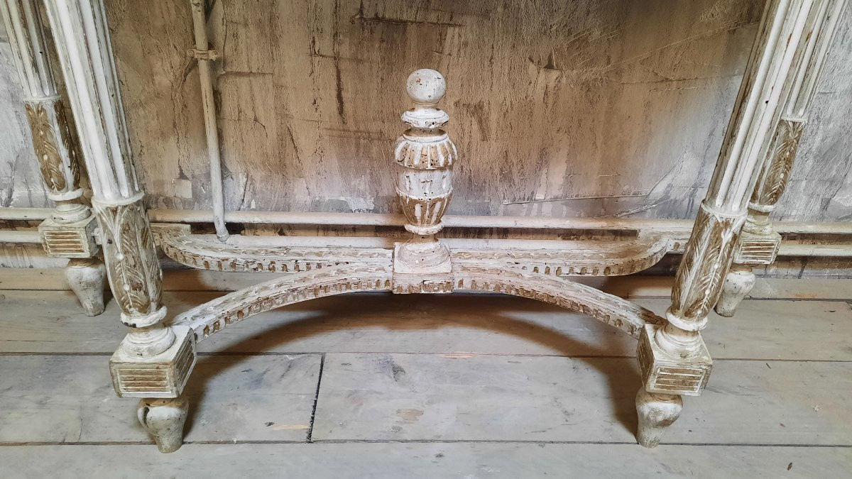 Louis XVI Style Console With Marble Top -photo-3